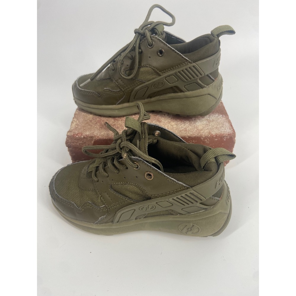Heelys Force Kids Youth Size 13 Triple Green Lace Up Wheeled Rare Sneakers Shoes